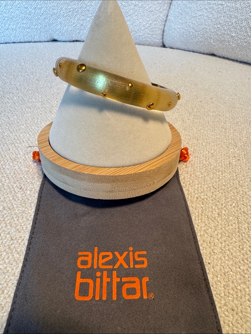 Alexis Bittar Gold Studded Resin Bangle Bracelet